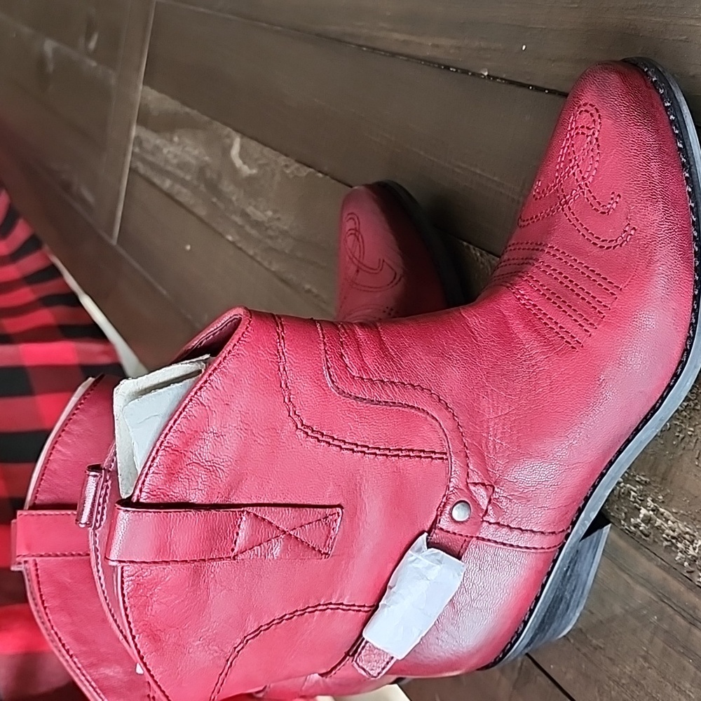 Franco Sarto Red Leather Boots
